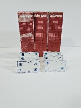 Lillian Vernon Vintage Hand Painted Porcelain Place Cards Three Boxes - 18 total